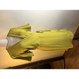 Chic Olive Green Wrap Dress with Flutter Sleeves